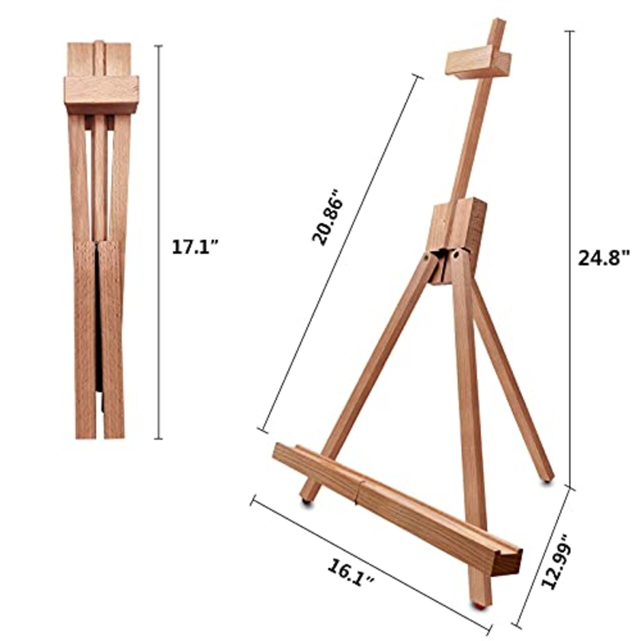 Painting Easel, Folding Wooden Tabletop Easel Stand Holds Highest to 21" Canvas, Portable Desktop Easel Suitable for Artists, Beginners, Students